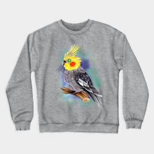 Cockatiel on branch Crewneck Sweatshirt